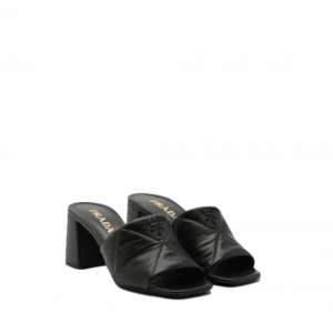프라다 Quilted nappa leather heeled sandals