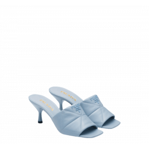 프라다 Quilted nappa leather heeled sandals
